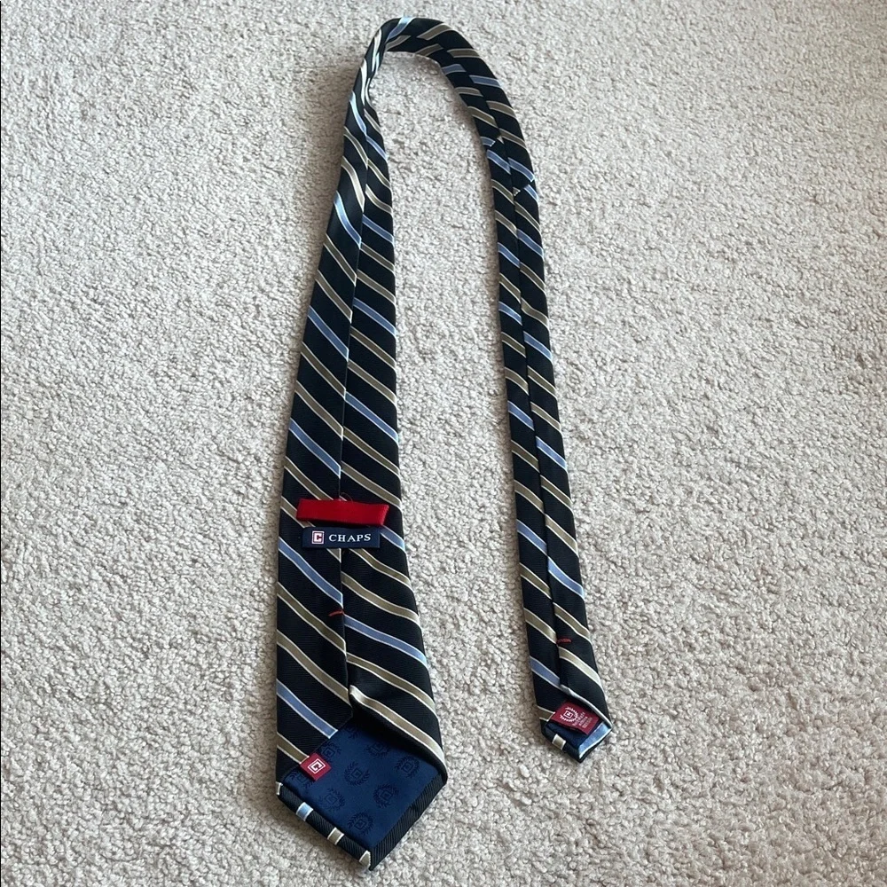 Chaps Blue and Brown Diagonal Striped Tie